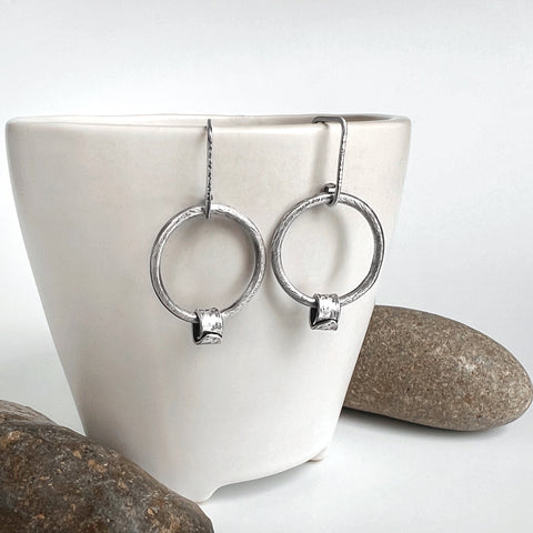 Medium Silver Hoop Earrings