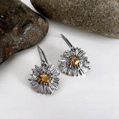 Silver and Gold Aster Earrings