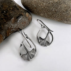 Teardrop Ginkgo Earrings