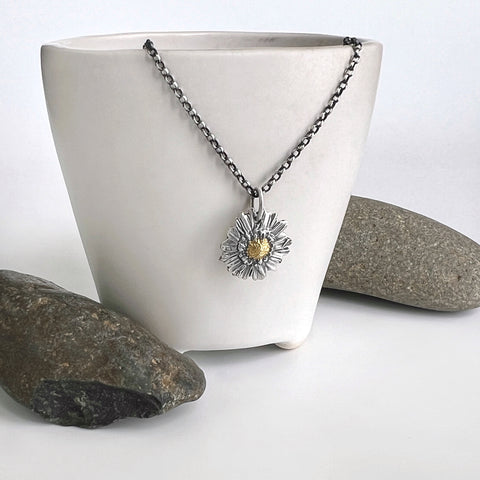 Aster Flower Charm Necklace