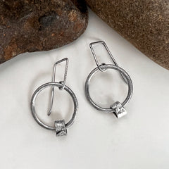 Medium Silver Hoop Earrings