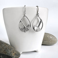 Teardrop Ginkgo Earrings