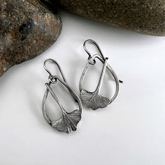 Teardrop Ginkgo Earrings