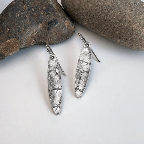 Silver Leaf Dangle Earrings