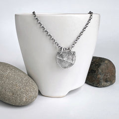 Half Moon Silver Leaf Necklace