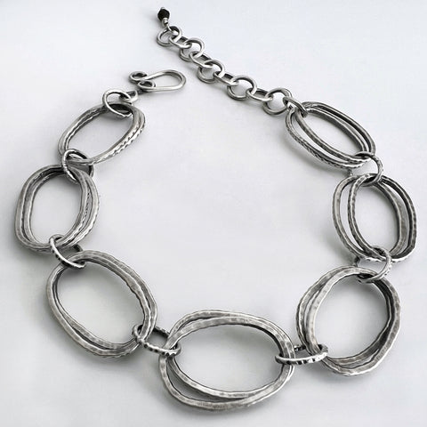 Double Silver Link Bracelet