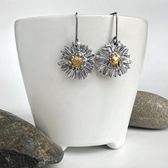 Silver and Gold Aster Earrings