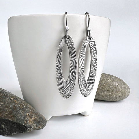 Long Oval Earrings