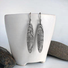 Silver Leaf Dangle Earrings